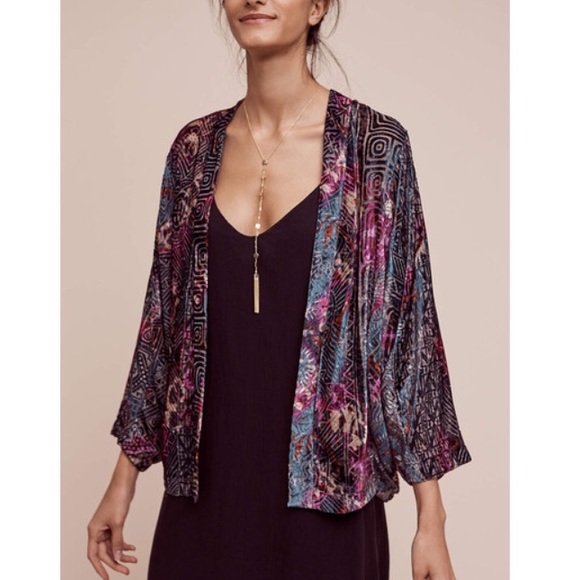 Anthropologie Jackets & Blazers - Elevenses Anthro Hokkaido velvet textured kimono